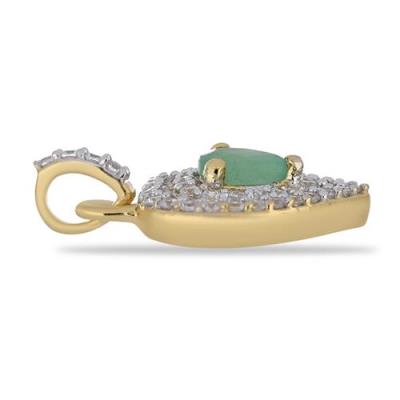 BUY 925 STERLING SILVER NATURAL EMERALD TRANSPARENT GEMSTONE PENDANT